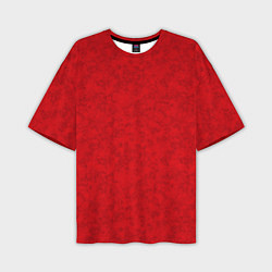 Мужская футболка оверсайз Ярко-красный мраморный узор