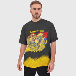 Футболка оверсайз мужская Yellow and Black Armenia, цвет: 3D-принт — фото 2