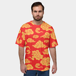 Футболка оверсайз мужская Западный узор облаков, цвет: 3D-принт — фото 2