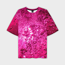 Мужская футболка оверсайз Розовые Пузырьки
