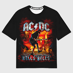 Футболка оверсайз мужская ACDC HELLS BELLS, цвет: 3D-принт