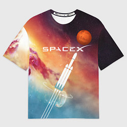Футболка оверсайз мужская Space X, цвет: 3D-принт