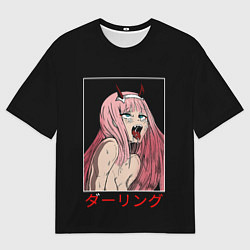 Футболка оверсайз мужская Зеро ту ahegao франкс, цвет: 3D-принт