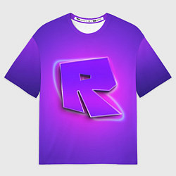 Футболка оверсайз мужская ROBLOX NEON LOGO РОБЛОКС, цвет: 3D-принт