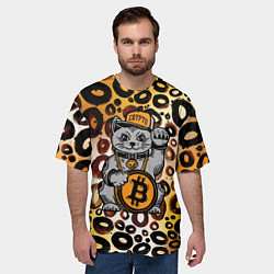 Футболка оверсайз мужская BitCoin кот, цвет: 3D-принт — фото 2