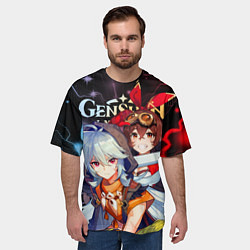 Футболка оверсайз мужская Рэйзор и Эмбер, Genshin Impact, цвет: 3D-принт — фото 2