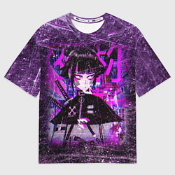 Мужская футболка оверсайз Cyberpunk Samurai Anime