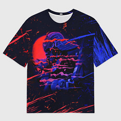 Футболка оверсайз мужская Neon Samurai Неоновый Самурай, цвет: 3D-принт