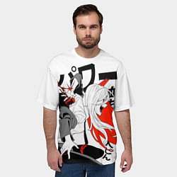 Футболка оверсайз мужская Power - Человек-бензопила, цвет: 3D-принт — фото 2
