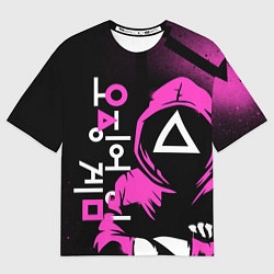 Мужская футболка оверсайз Игра в кальмара красные костюмы