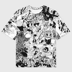 Мужская футболка оверсайз One Piece Манга страницы