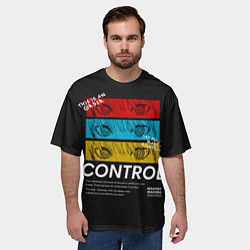 Футболка оверсайз мужская Макима следит за тобой Человек бензопила, цвет: 3D-принт — фото 2