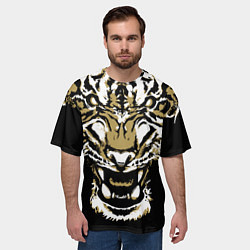 Футболка оверсайз мужская Рычание джунглей, цвет: 3D-принт — фото 2