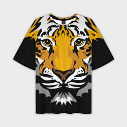 Футболка оверсайз мужская Суровый взгляд тигра, цвет: 3D-принт