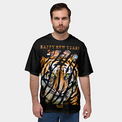 Футболка оверсайз мужская Happy New Year 2022, цвет: 3D-принт — фото 2