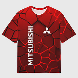 Футболка оверсайз мужская Митсубиси 3D плиты, цвет: 3D-принт