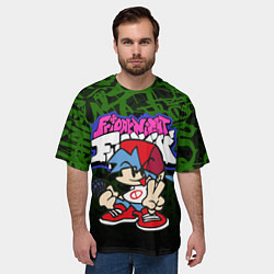 Футболка оверсайз мужская FRIDAY NIGHT FUNKIN ГРАФФИТИ NEON, цвет: 3D-принт — фото 2