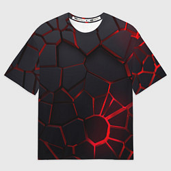 Мужская футболка оверсайз Адские 3D плиты 3Д геометрия плиты