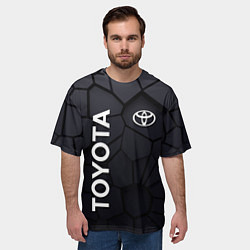 Футболка оверсайз мужская Toyota 3D плиты, цвет: 3D-принт — фото 2