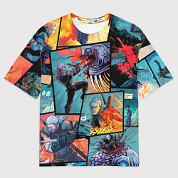 Мужская футболка оверсайз Ведьмак The Witcher комикс