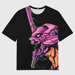 Футболка оверсайз мужская Evangelion Eva 01, цвет: 3D-принт