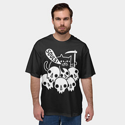 Футболка оверсайз мужская Кот - Жнец, цвет: 3D-принт — фото 2