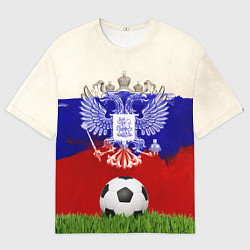 Футболка оверсайз мужская Российский футбол, цвет: 3D-принт