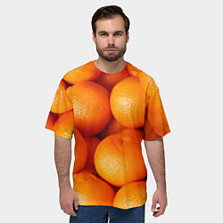 Футболка оверсайз мужская Мандаринчик чик, цвет: 3D-принт — фото 2