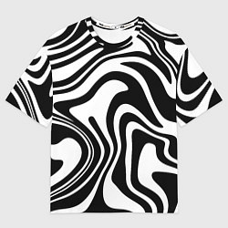 Футболка оверсайз мужская Черно-белые полосы Black and white stripes, цвет: 3D-принт
