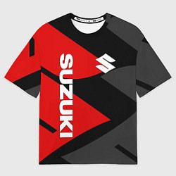 Мужская футболка оверсайз SUZUKI СУЗУКИ RED LOGO