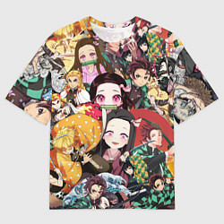 Футболка оверсайз мужская КЛИНОК РАССЕКАЮЩИЙ СТИКЕРБОМБИНГ, цвет: 3D-принт