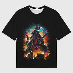 Футболка оверсайз мужская РОКЗИЛЛА, цвет: 3D-принт