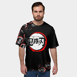 Футболка оверсайз мужская КЛИНОК РАССЕКАЮЩИЙ ДЕМОНОВ БРЫЗГИ КРАСОК, цвет: 3D-принт — фото 2