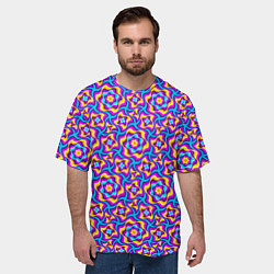 Футболка оверсайз мужская Красочный фон с цветами, цвет: 3D-принт — фото 2