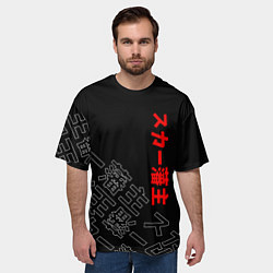 Футболка оверсайз мужская SCARLXRD JAPAN STYLE ИЕРОГЛИФЫ, цвет: 3D-принт — фото 2