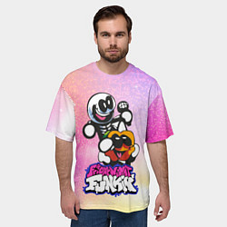 Футболка оверсайз мужская Skid and Pump Friday Night Funkin, цвет: 3D-принт — фото 2