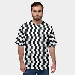 Футболка оверсайз мужская Шахматная Иллюзия Искажения, цвет: 3D-принт — фото 2