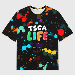 Футболка оверсайз мужская TOCA BOCA RAINBOW PAINTS ТОКА БОКА РАДУЖНЫЕ КРАСКИ, цвет: 3D-принт
