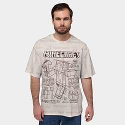 Футболка оверсайз мужская Витрувианский человек Стив Minecraft, цвет: 3D-принт — фото 2