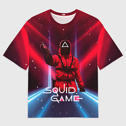 Футболка оверсайз мужская Игра в кальмара - выстрел, цвет: 3D-принт