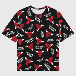 Мужская футболка оверсайз CHICAGO BULLS БЫКИ УЗОР
