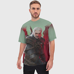 Футболка оверсайз мужская ВЕДЬМАК THE WITCHER ГЕРАЛЬТ С МЕЧОМ, цвет: 3D-принт — фото 2