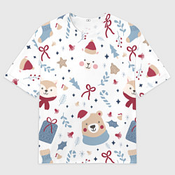 Футболка оверсайз мужская Забавный Новый Год, цвет: 3D-принт