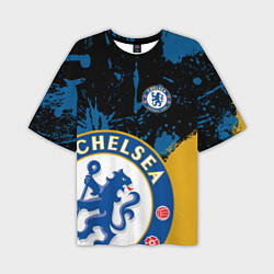 Футболка оверсайз мужская ЧЕЛСИ CHELSEA GOLDEN LOGO, цвет: 3D-принт