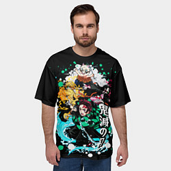 Футболка оверсайз мужская Клинок рассекающий демонов главные герои, цвет: 3D-принт — фото 2