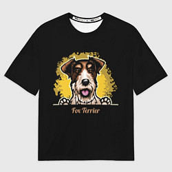 Мужская футболка оверсайз Фокстерьер Fox terrier