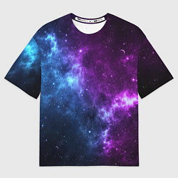 Футболка оверсайз мужская NEON GALAXY НЕОНОВЫЙ КОСМОС, цвет: 3D-принт