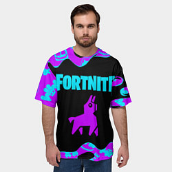 Футболка оверсайз мужская FORTNITE MARSHMELLO NEON НЕОН, цвет: 3D-принт — фото 2