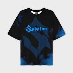 Футболка оверсайз мужская Sabaton синий дым, цвет: 3D-принт