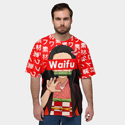 Футболка оверсайз мужская Waifu - Незуко Комадо, цвет: 3D-принт — фото 2